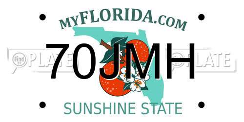 70JMH Florida License Plate