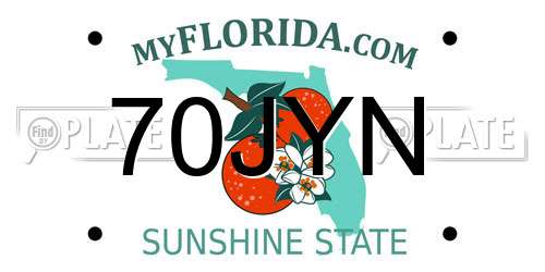 70JYN Florida License Plate