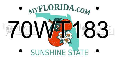 70WT183 Florida License Plate