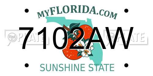 7102AW Florida License Plate