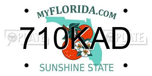 710KAD Florida License Plate