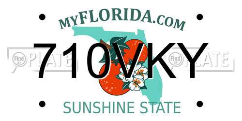 710VKY Florida License Plate