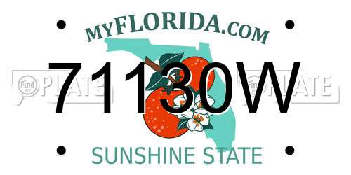 71130W Florida License Plate