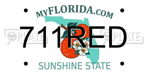 711RED Florida License Plate