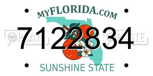 7122834 Florida License Plate