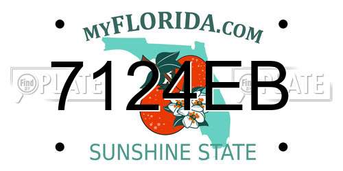 7124EB Florida License Plate