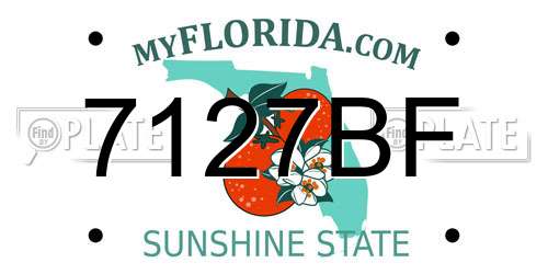 7127BF Florida License Plate