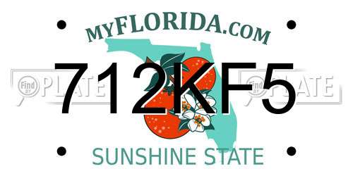 712KF5 Florida License Plate