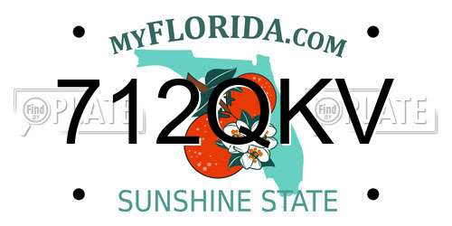 712QKV Florida License Plate