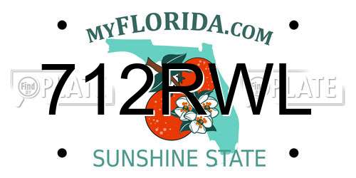 712RWL Florida License Plate