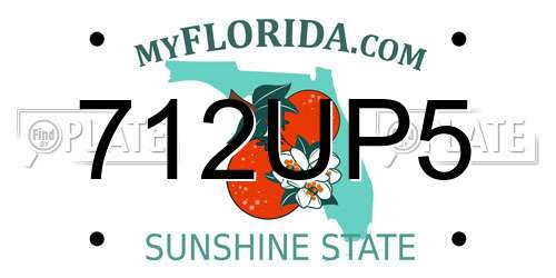 712UP5 Florida License Plate
