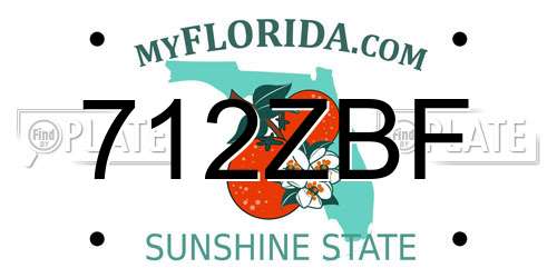 712ZBF Florida License Plate