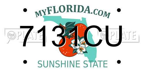 7131CU Florida License Plate
