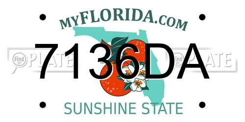 7136DA Florida License Plate