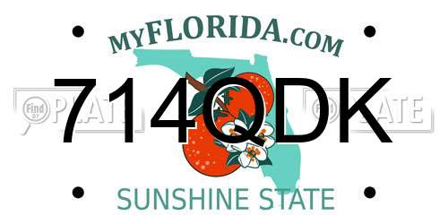 714QDK Florida License Plate