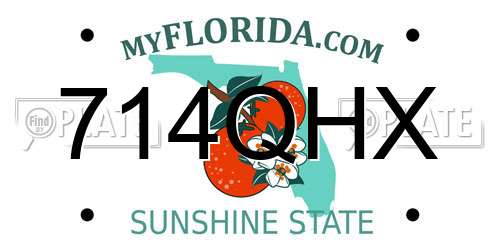 714QHX Florida License Plate