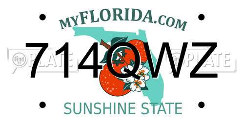 714QWZ Florida License Plate
