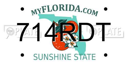714RDT Florida License Plate