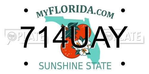 714UAY Florida License Plate