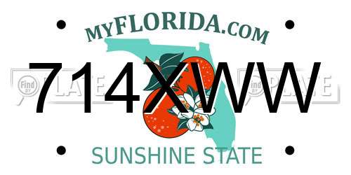 714XWW Florida License Plate
