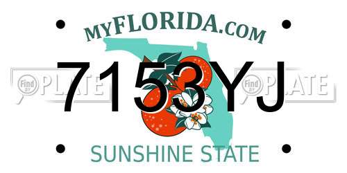 7153YJ Florida License Plate