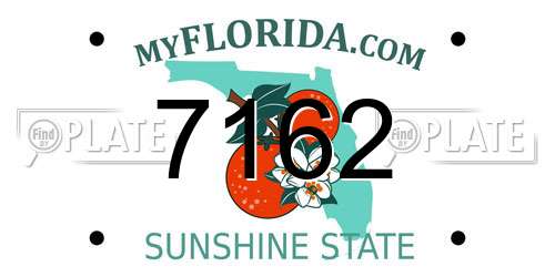 7162 Florida License Plate