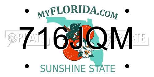 716JQM Florida License Plate
