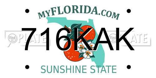 716KAK Florida License Plate