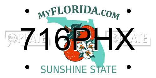 716PHX Florida License Plate