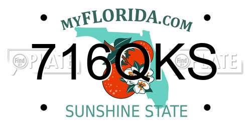 716QKS Florida License Plate