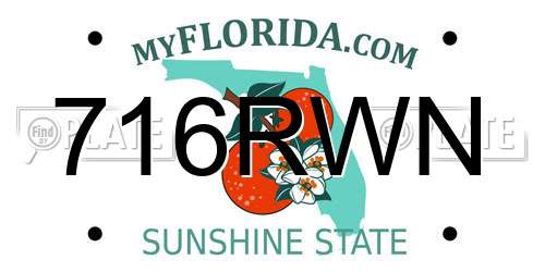 716RWN Florida License Plate