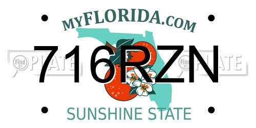 716RZN Florida License Plate