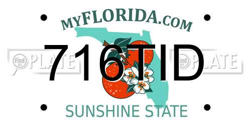 716TID Florida License Plate