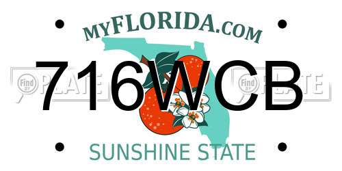 716WCB Florida License Plate