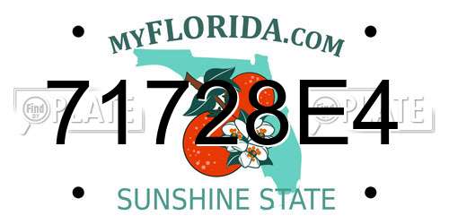 71728E4 Florida License Plate