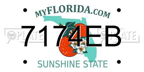 7174EB Florida License Plate