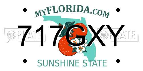 717GXY Florida License Plate