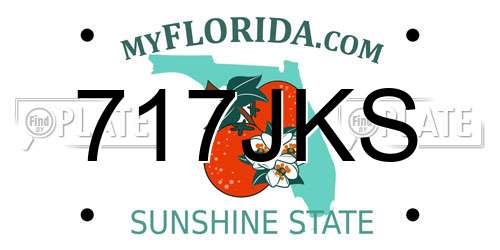 717JKS Florida License Plate