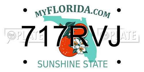 717RVJ Florida License Plate