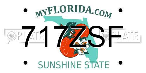 717ZSF Florida License Plate