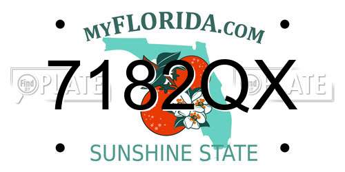 7182QX Florida License Plate
