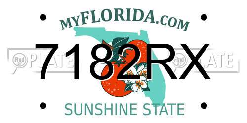 7182RX Florida License Plate
