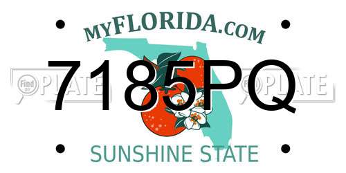 7185PQ Florida License Plate