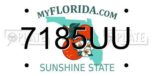 7185UU Florida License Plate