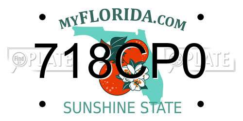 718CP0 Florida License Plate