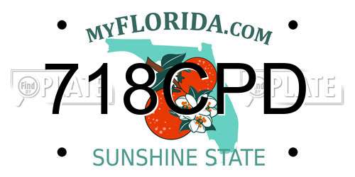 718CPD Florida License Plate