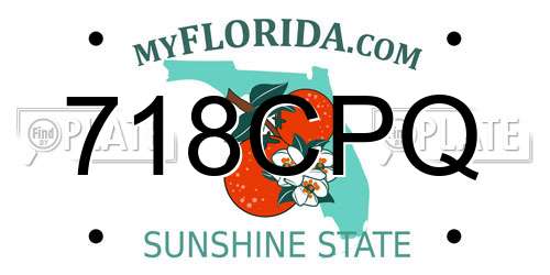 718CPQ Florida License Plate