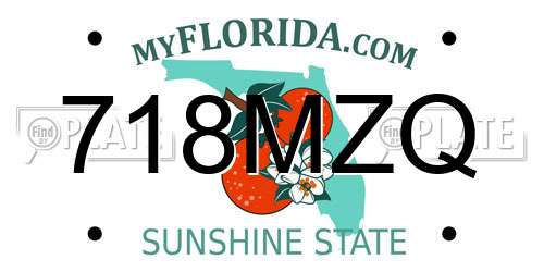 718MZQ Florida License Plate
