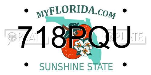718PQU Florida License Plate