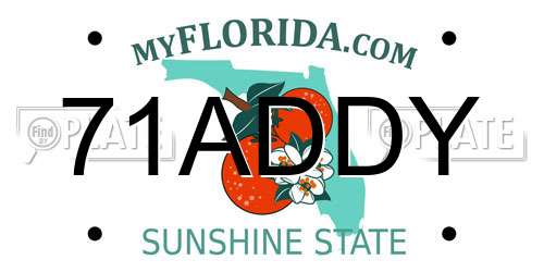 71ADDY Florida License Plate